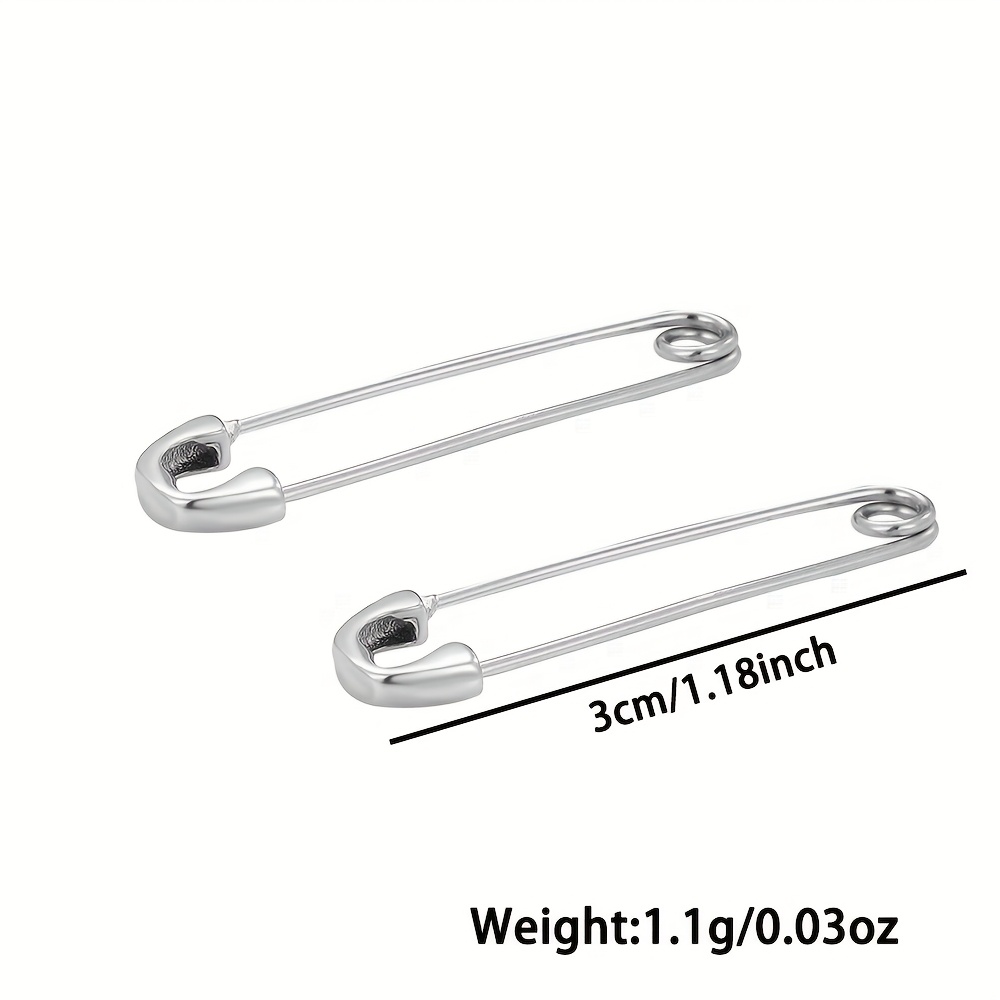925 Silver Paperclip Stud Brooch Earrings for Women